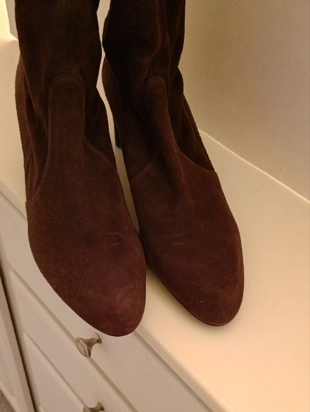 Stuart Weitzman Rich Chocolate Brown Suede Tall Boots GORGEOUS - Picture 15 of 16